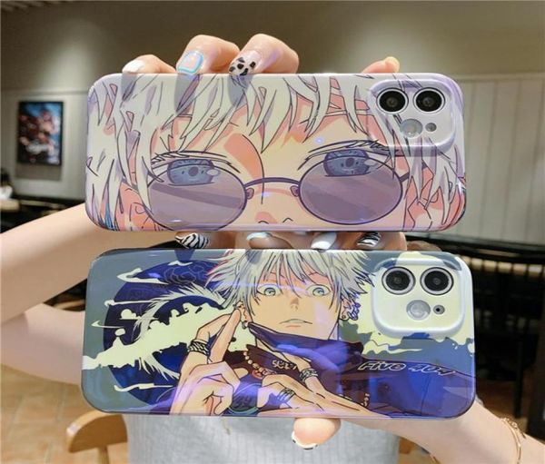 Anime seriale jujutsu kaisen gojo satoru custodia per telefono per iPhone 13 pro max 12 11 xs xr 7 8 più bluray soft silicon cover4926893