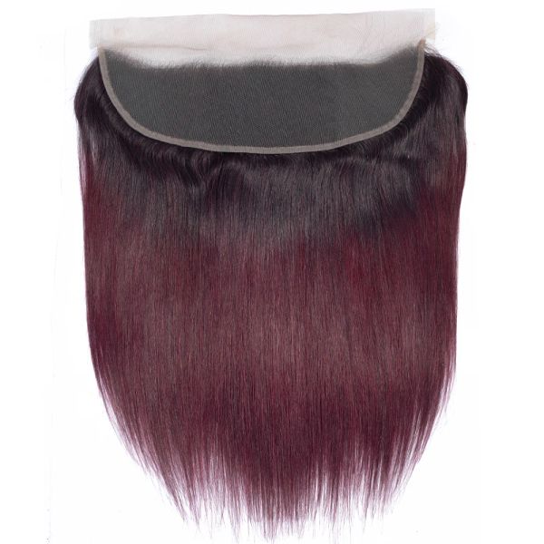 Perücken 13x4 Spitze Frontal Nur 100% menschliches Haar dunkle Ombre 99J Burgund Lace Spitze Frontalfarbene, gerade brasilianische jungfräuliche Haare HD Swiss Lace