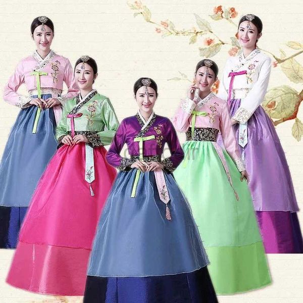 Abbigliamento da palcoscenico Nuova femmina tradizionale abito coreano Hanbok Abito folk coreano Costume da palla costume da corea costume tradizionale Hanbok Abito coreano D240425