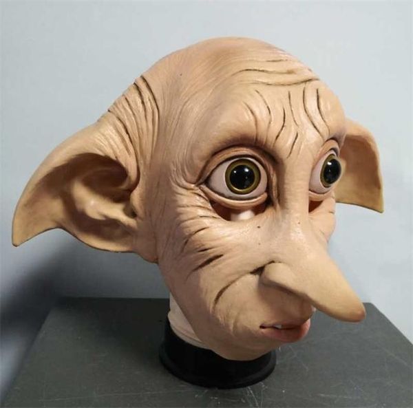 Cosplay Dobby Elfin LaTex Mask estilo animal Halloween Carnival Chapete adereços 2206299601337