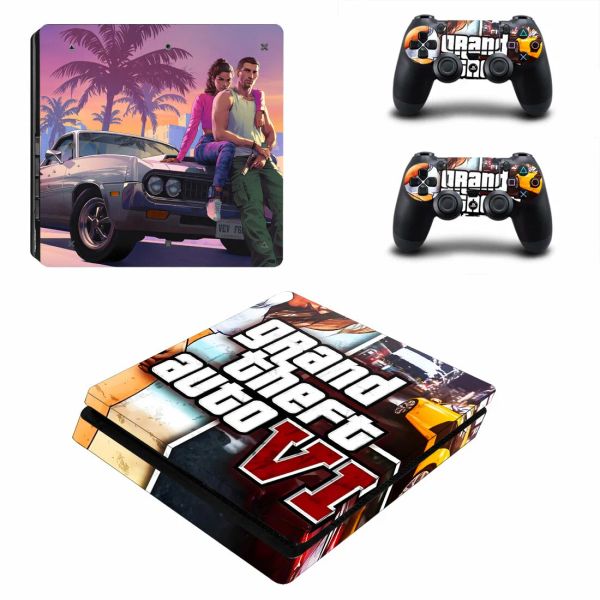 Çıkartmalar Grand Theft Auto Vi GTA 6 PS4 İnce Cilt Çıkartma Konsol ve Denetleyici için PS4 İnce Cilt Vinil