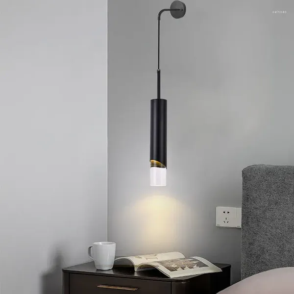 Lâmpada de parede moderna luz de luxo de luxo à beira da cama LED Iluminação nórdica Creative Scona Decoração de designer de fundo da TV Golden TV