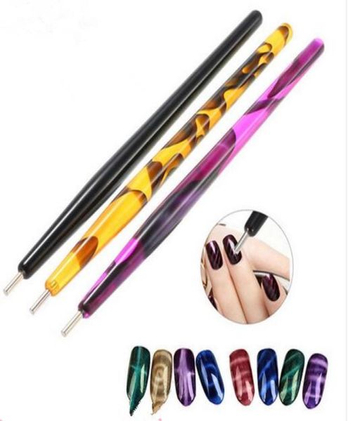 Tırnak sanatı kalem fırçası akrilik diy büyüsü 3D ipuçları kedi göz cilası uV jel boyama manyetik mıknatıs kalem manikür kd6058074