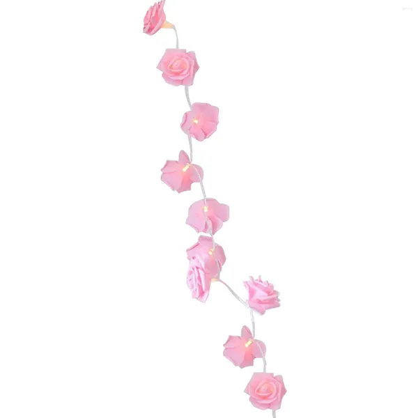 Flores decorativas de 1,5m de quarto de quarto, led cordas LED de decoração de casa leve à prova d'água festa romântica rosa artificial interna externa