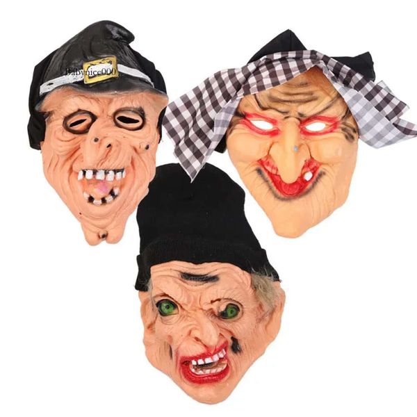 Schwarze Schal Silikon Witch Maske Halloween Cosplay Party Horror Scary Teufelsmasken