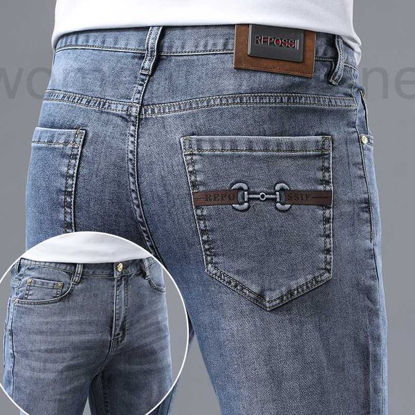 Мужские джинсы дизайнер 2024 джинсы для мужского светового роскошного печатного высококачественного модного бренда Slim Fit Маленькие прямые. Уважные универсальные штаны J5Ba