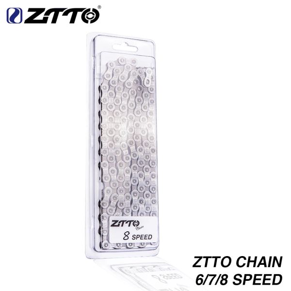 Parti ZTTO 6 7 8 Speed Chain MTB Mountain Bike Road Bicycle Parti di alta qualità Catene durevoli per parti K7 Sistema