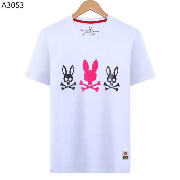 Skull Rabbit Mens Thirts Psychological Bunny Camisetas Para Hombre Hembre Men Tshirt Round Neck Shirt Short Short Short Short Shirt Hust Casual Wear di alta qualità