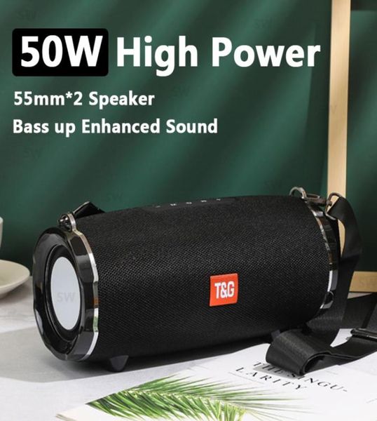 Динамик Boom Box Music Center 50 Вт Большой водонепроницаемый портативный столб Subwoofer TG187 Power Bluetooth для динамиков телефонных компьютеров FM7616107