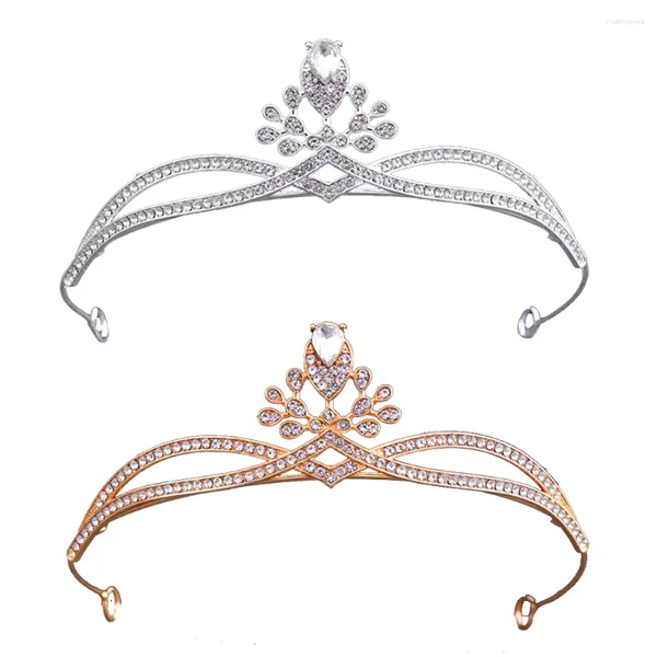 Haarklammern yy Mode Braut Tiara Kopfstück Zwei Farben Kristall Hochzeit Kronen Accessoires Frauen Geburtstagsfeier Strasskronen