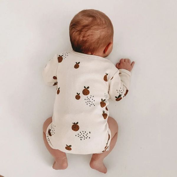 One-Pieces Neugeborene Babymädchen Onesie Little Clementine Bodysuit Kinder Jungen Jungen Langarm Baumwolle ein Stück Baby Kleidung 024m