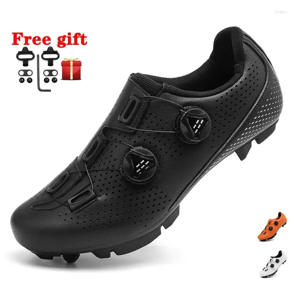 Sapatos de dança MTB Ciclismo Cleat Men Men Bicycle Speed Speed Bike Mountain Racing Racing Lock Footwear Black Black