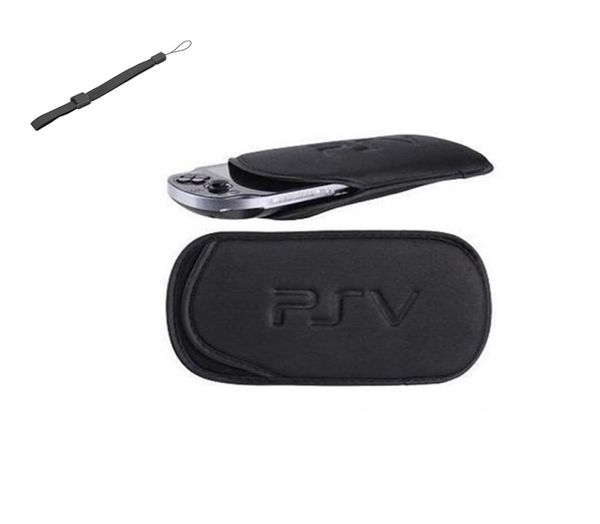 Custodia a manica morbida nera trasporta copertura protettiva per sacchetto per Sony PS Vita PSV 1000 2000 Accessori di gioco con striscia String1706453