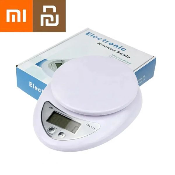 Aparadores xiaomi youpin led escala digital portátil Escalas de balanço alimentar Medição de cozinha escalas eletrônicas de pequena escala 1pc 5kg