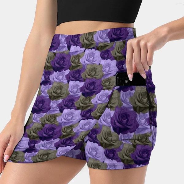 Gonne rose rose gonna di moda coreana estate per donne a prova di luce rosa viola grigio pattern disegni grafici