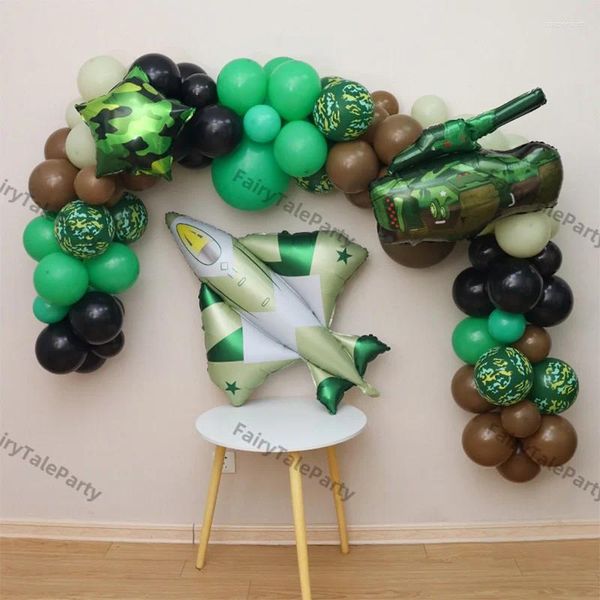 Decoração de festa 110pcs meninos aniversário balões guirlanda arch conjunto menino soldado soldado chá de bebê decoração de batismo suprimentos