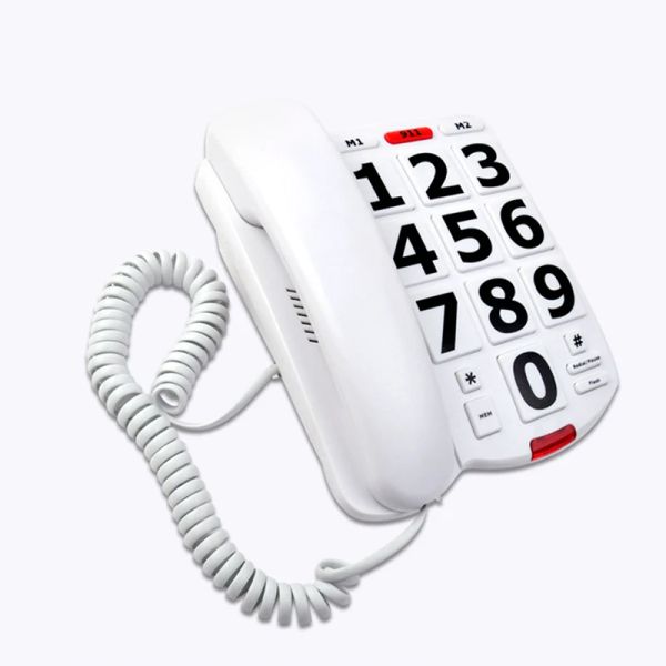 Accessori Amplificati telefono fisso telefono con cavo Telefono con pulsanti di grandi dimensioni memoria di quadrante della pista rumoroso per anziani con problemi di udito