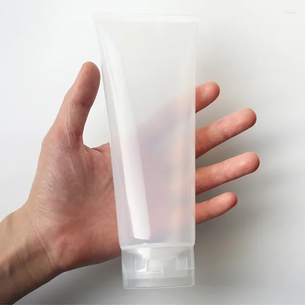 Speicherflaschen 200 ml 200 g 25 pcs leer transparent kosmetische weiche Röhrchen Kunststoff Lotion Shampoo Creme Squeeze Verpackung Flip Deckelbehälter