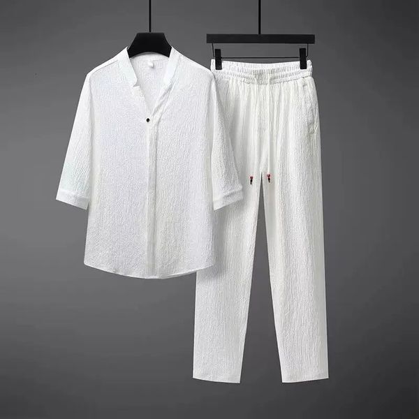 Shirt Pants 2024 Summer Men Fashion Awear Sports Set casual set di magliette maschile camicie di moda e pantaloni full size m4xl 240411
