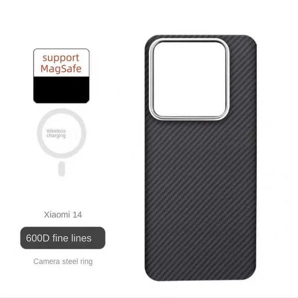 Случаи сотового телефона Применимо Mi 14 Pro Coase Mobile Phone Mi 14 Aramid Fibre Back Cover Cound Carbon Protective Cover 240423