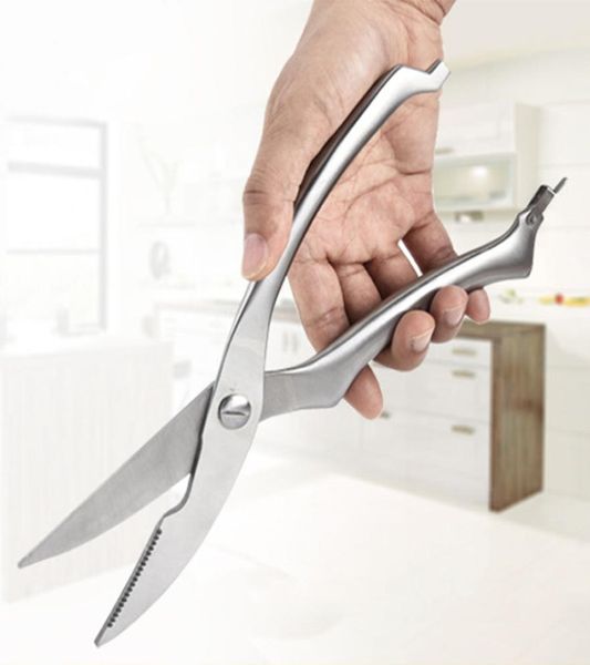 Geflügelhähnchenschere Metall Sicherheitsschlösser Küche Lebensmittelschere Edelstahl Gemüse Schalottenschneider Fisch Scaler Scissors DH149335675