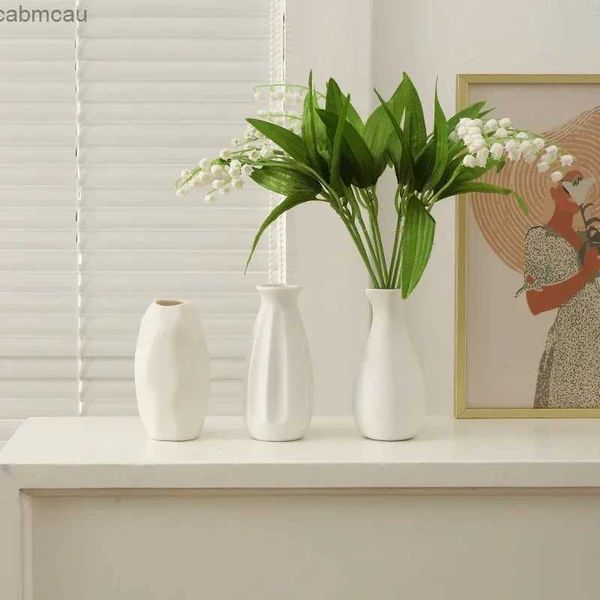 Vasos vasos nórdicos de cerâmica branca mini vasos de flores vaso de recipiente hidropônico para flores Decoração de desktop de arranjo de flores