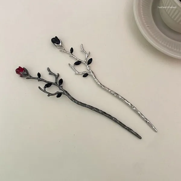 Clip per capelli bastoncini cinesi Flower Rose Hairpin Penderant Fashion Gioielli per le donne Accessorio per matrimoni San Valentino Giorno