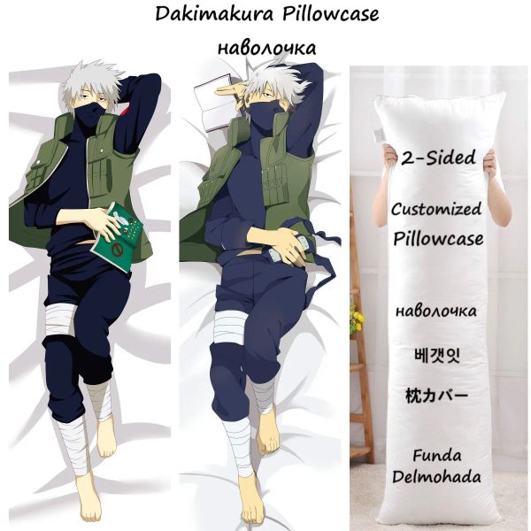 Kissen Kakashi Kissen Cosplay Dakimakura Japan Anime Body Kissenbezug umarmen Körper Kissen Otaku Pilow Waifu Rückenlehne Bettkissen Kissenbezug