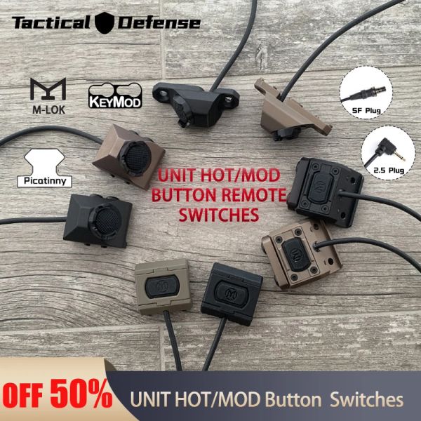 Luci tattiche modbutton hot pulsante interruttore telecomando per Surefir M300 M600 DBALA2 PEQ15 MLOK Keymod 20mm Rail AiRoSoft Wea