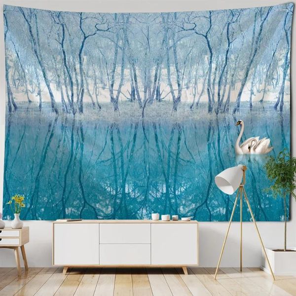 Taquestres Fantasia paisagem tapeçaria de tapeçaria parede de céu estrelado pendurar sala de estar decoração de arte boêmio lençol