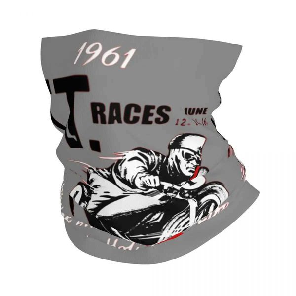 Mascheri per la faccia di moda Maschere Galler dell'Isola di Man TT 1961 MOTOBIKE BANDANA COPERTURA COPERTURA MOTORYCOLE RACCIALE BALACLAVAS INCONTRO SCARP CICLING GUNZIONE UOMINI UOMI ALLOD ADULTO Y240425