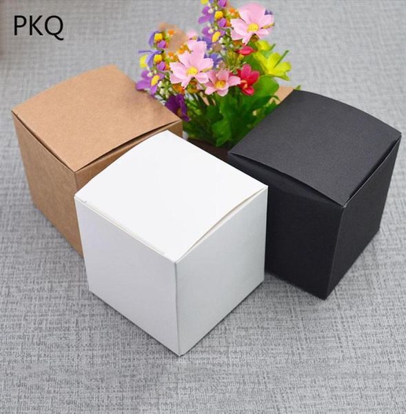 50pcs 5x5x5 6x6x6 7x7x7 8x8x8 9x9x9 10x10x10cm branco preto kraft caixa quadrada caixa de papelão de cabeceira manual diy