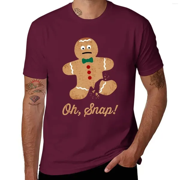 Erkek Polos Oh Snap! Gingerbread Man T-Shirt Kawaii Giysileri Kısa Kollu Tee Artı Boyut Üstleri Erkek Giyim