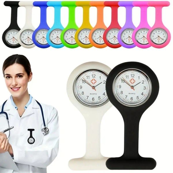 Relógios 1PC Nurse assistir broche, silicone com pino/clipe, cuidados de saúde Doutor Doctor Paramédico Broche Médico FOB relógio