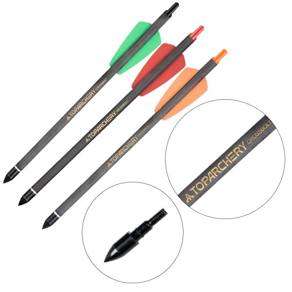 Darts 12/24pcs Arcoery Carbon Arrow 7,5 -дюймовые болты идентификатор арбалетов 6,2 мм для аксессуаров для стрельбы на открытом воздухе на открытом воздухе