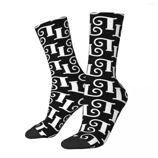 Frauen Socken weiße abstrakte Buchstaben Herbst Wortdruckstrümpfe lässig Unisex hochwertiges Muster leiten Sport Anti -Skid