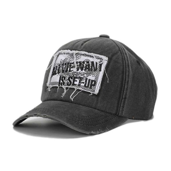 Top Caps Moda Erkekler İçin Yeni Beyzbol Kapağı Kadınlar Mektup İşlemeli Beyzbol Kapağı Pamuk Ayarlanabilir Kayış Açık Sıradan Kalça Sıcak Şapkalar J240425