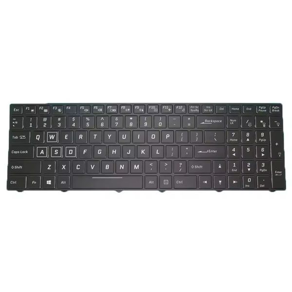 Laptop de atacado Teclado de retroiluminação nos EUA para Clevo N850 CVM15F23USJ430H 6-80-N8500-010-1 Inglês US com quadro preto