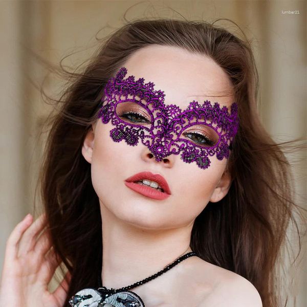 Partyzubehör 1PC Frauen sexy Hohlauslaut Spitzengesichtsmaske Erwachsene Prinzessin Auge Maskerade Halbgesicht Cosplay Prom Requisics Accessoires