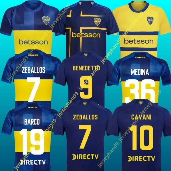 24 25 BOCA Juniors Soccer Jerseys Men Kit Kit 2024 2025 Maradona Romero Cavani Benedetto Lucas Janson Medina Camisa de futebol tã