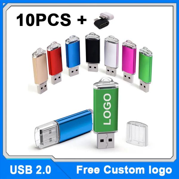 Unidades de 10pcs/USB por atacado TIPECT DRIVEN TIPEC para USB 1GB 2GB 4GB 8GB 16GB 32G 64GB 1288 GB Flash Disk Free Custom Logotipo personalizado