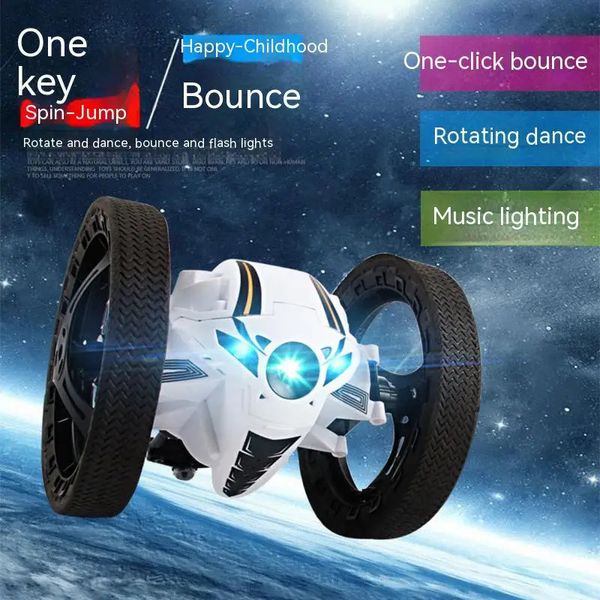 2,4 g drahtloser Fernbedienungskontrolle Offroad Stunt Bounce Car lading Musikbeleuchtung Vier-Wege-fall-resistente Spielzeugkindergeschenke 240418