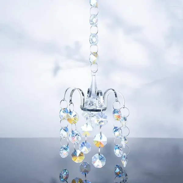 Estatuetas decorativas 6 estilos de lustre cinveias de vento ornamentos prismas de cristal pendurados suncatcher arco -íris cortinas de janela decoração de jardim em casa