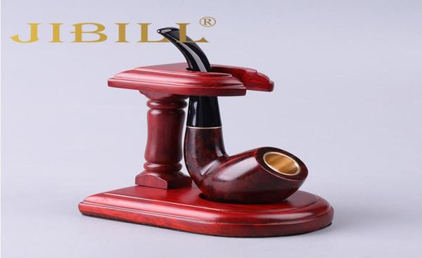 Jibill Feito à mão Tobacco Pipe Stand Para 1 suporte de tubo de fumantes Vintage Pedestal Rosewope Pipes rack personalizado gravado Christma7243389