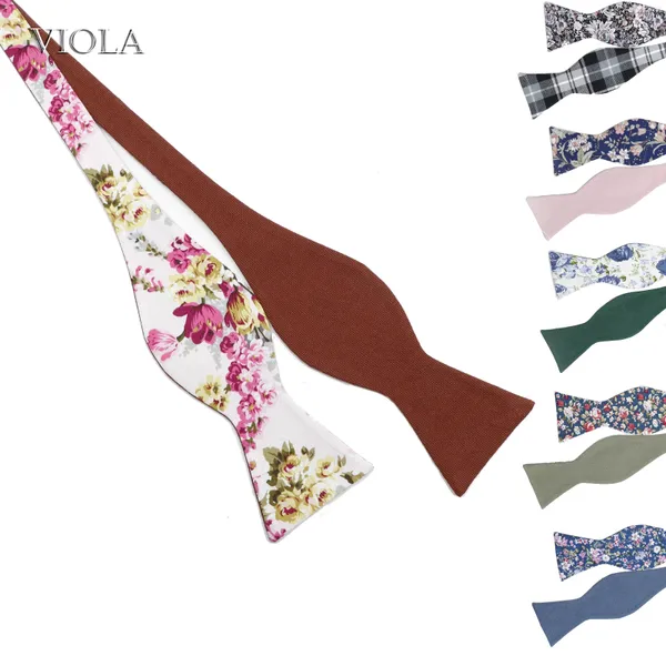 Laço amarra -are Única floral sólida auto -lajiche rosa lateral duplo lateral ajustável Men Butterfly Knot Moda Cravat Tie Acessório de Presente