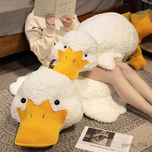 Animais de pelúcia de pelúcia 55-120 cm de pato branco ganso brinquedo macio abraço de pelúcia de pelúcia de luta de travesseiro de travesseiro