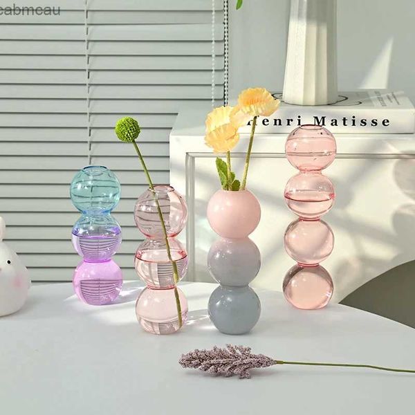 Вазы ins стеклянные пузырьковые вазы декор комнаты творческие гидропонные вазы для растений прозрачные цветочные бутылки обеденный стол спальня декоративный