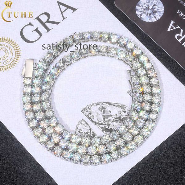 Günstiger Preis Pass Diamond Tester Edelstahl D Farbe VVS Moissanit Diamond Clustered Tennic Chain Halskette für Männer Frauen
