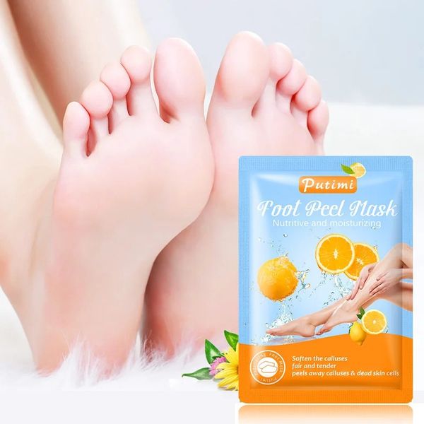 Yeni peeling ayak maskesi ayaklar soyma maskesi spa çorapları pürüzsüz ölü cilt sökücü nemlendirici beyazlatıcı ayak maskesi için kallus sökücü çoraplar için