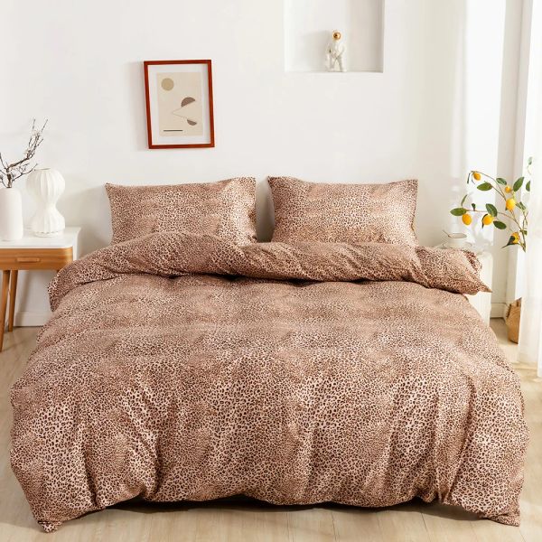 Set di letti a stampa leopardate Set di spedizione gratuita a 2 posti posteriori 90 giù copripiumino 260x240 set di biancheria da letto coperte regina king size